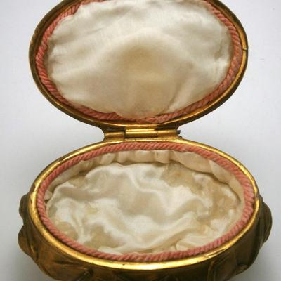 Antique Art Nouveau Gilded Jewelry Casket Trinket Box