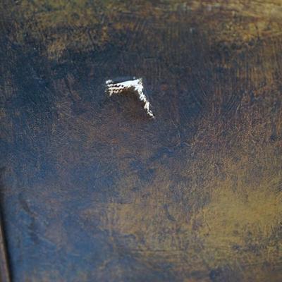 LARGE ORIGINAL VINTAGE ENGLISH EQUESTRIAN   PAINTING - "JOCKEY WITH HORSE" IN PASTURE FROM NEW ENGLAND