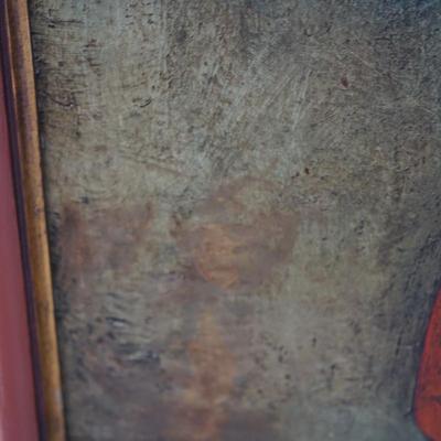LARGE ORIGINAL VINTAGE ENGLISH EQUESTRIAN   PAINTING - "JOCKEY WITH HORSE" IN PASTURE FROM NEW ENGLAND