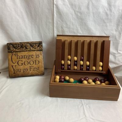 Lot 421. Mini Captain Mistress Game, Colonial Williamsburg & Sign â€œ Change is Good, YOu Go First