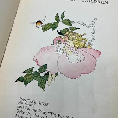 Antique Wild Flower Children The Little Playmates of the Fairies by Elizabeth Gordon Cute Fantasy Illustrated Book
