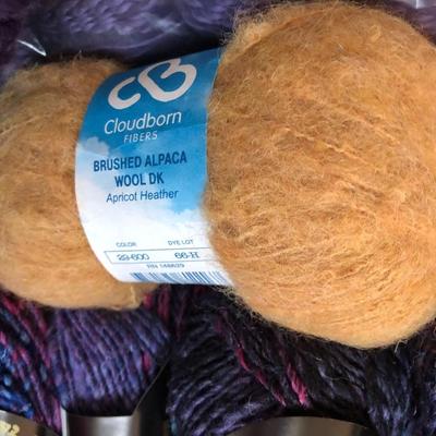 Large Yarn Lot #1 (Bromley Valley Yarns Cashmere, Lana Grossa Alpaka, Cloudborn, Silky Alpaca Lace, Tucson, Noro) -Lot 420