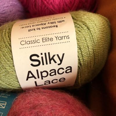 Large Yarn Lot #1 (Bromley Valley Yarns Cashmere, Lana Grossa Alpaka, Cloudborn, Silky Alpaca Lace, Tucson, Noro) -Lot 420