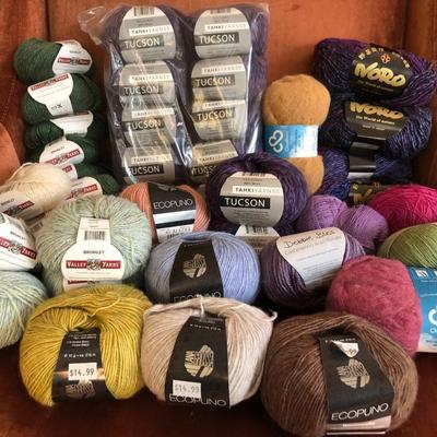Large Yarn Lot #1 (Bromley Valley Yarns Cashmere, Lana Grossa Alpaka, Cloudborn, Silky Alpaca Lace, Tucson, Noro) -Lot 420