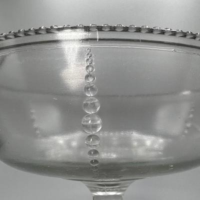 Vintage MCM Clear Glass Compote Display Candy Dish