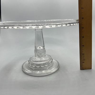 Vintage Crystal Glass MCM Cake Dish Pedestal Displayer