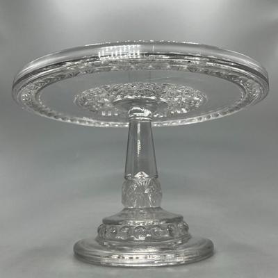 Vintage Crystal Glass MCM Cake Dish Pedestal Displayer