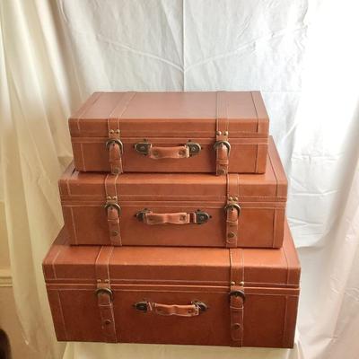Lot 423  Set of Three Graduated Cumberland Design Group Faux Suitcases