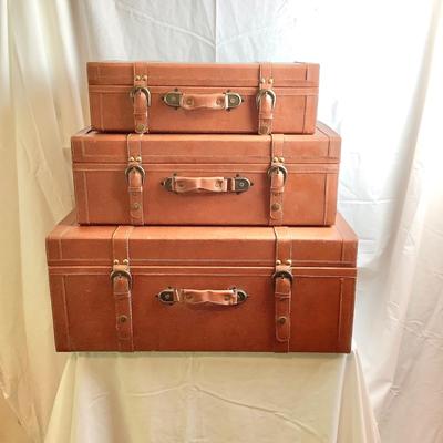 Lot 423  Set of Three Graduated Cumberland Design Group Faux Suitcases