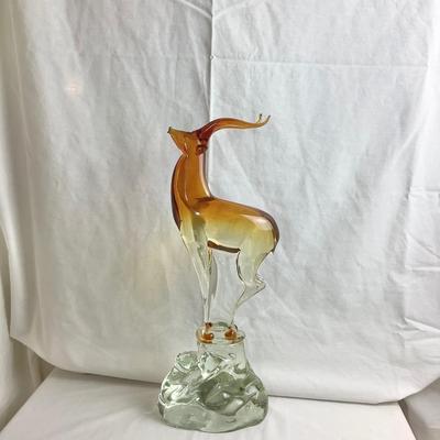 Lot 424 Vintage 1950â€™s Salviati Murano Hand Blown Italian Glass, Amber Deer Stag