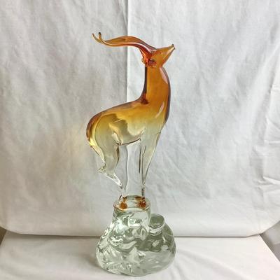 Lot 424 Vintage 1950â€™s Salviati Murano Hand Blown Italian Glass, Amber Deer Stag