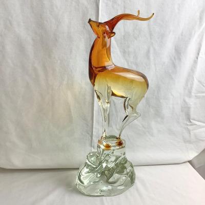 Lot 424 Vintage 1950â€™s Salviati Murano Hand Blown Italian Glass, Amber Deer Stag