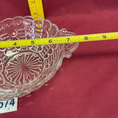 Indiana glass, clear, Mayflower dewdrop bubble and bar bowl