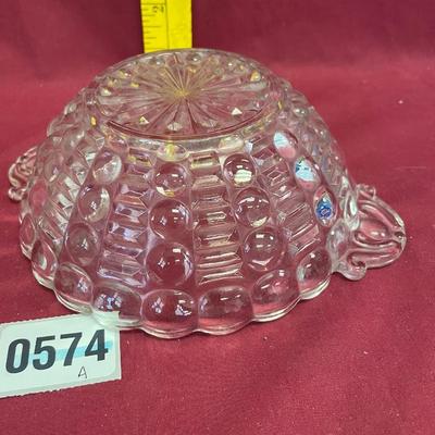 Indiana glass, clear, Mayflower dewdrop bubble and bar bowl