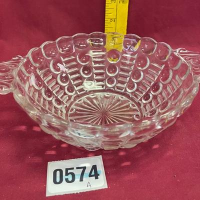 Indiana glass, clear, Mayflower dewdrop bubble and bar bowl