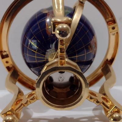 Metal Frame Brass Finish Desk Globe