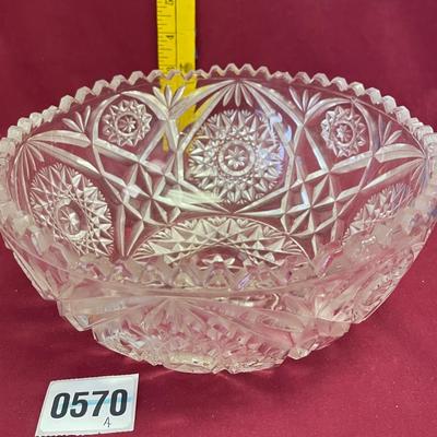Saw tooth crystal hobstar centerpiece bowl