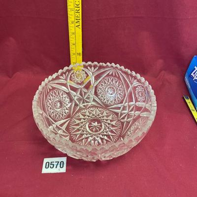 Saw tooth crystal hobstar centerpiece bowl