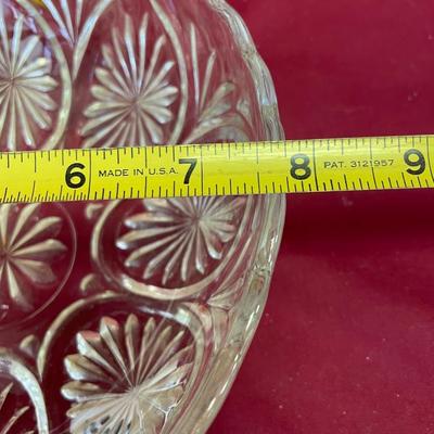 Clear glass, scalloped bowl