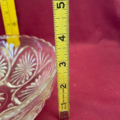 Clear glass, scalloped bowl