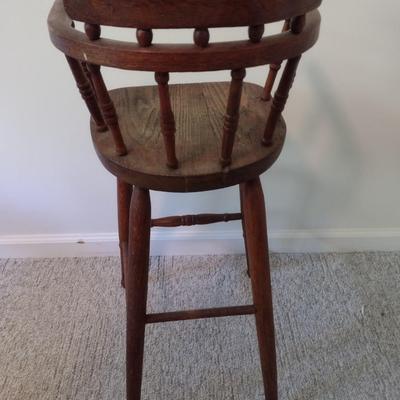 Antique Solid Wood Child's Booster Chair