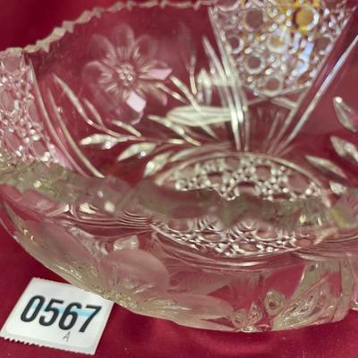 Cut glass crystal bowl 8 1/4â€x 3 1/2â€