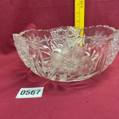 Cut glass crystal bowl 8 1/4â€x 3 1/2â€