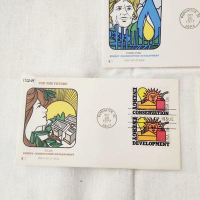 3 - FIRST DAY STAMPS - 1977 ENERGY CONSERVATION / DEVELOPMENT