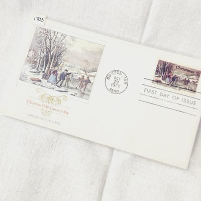6 - FIRST DAY STAMPS -  1974 & 1976 CHRISTMAS CURRIER & IVES