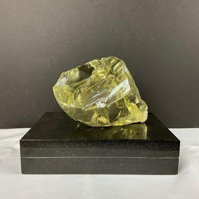 446 Large Cut Volcanic Glass / Crystal Specimen on Granite Base