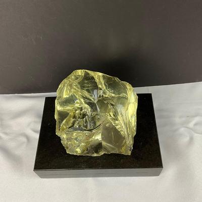 446 Large Cut Volcanic Glass / Crystal Specimen on Granite Base