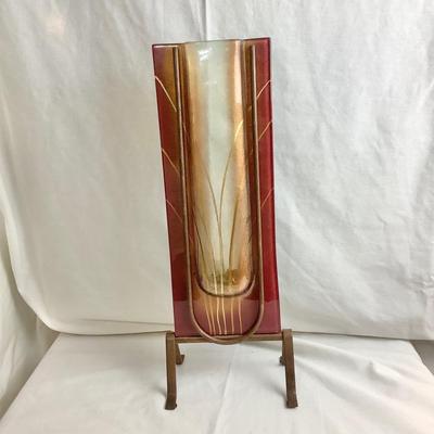 Lot 428 Signed Mark Hines, Custom Made Rectangle Standing Vase