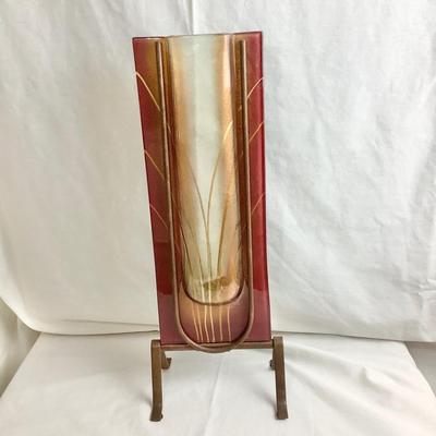 Lot 428 Signed Mark Hines, Custom Made Rectangle Standing Vase