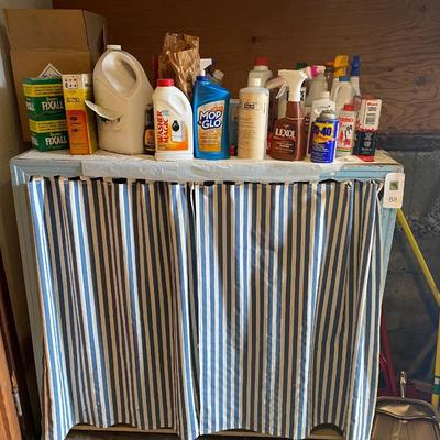 Vintage cabinet with household supplies