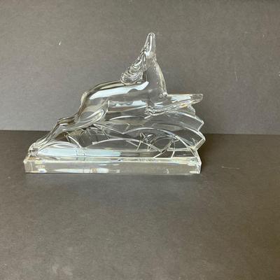 Lot 430. Baccarat 1990â€™s Leaping Stag Figurine