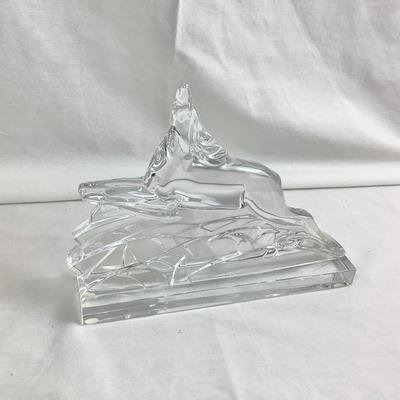 Lot 430. Baccarat 1990â€™s Leaping Stag Figurine