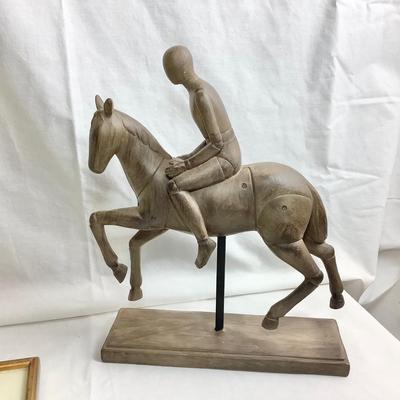Lot 432. Home or Office Decor, Art Abstract Resin Figurine of a Knight on His Horse & Framed Print Saint Vitusâ€™ Cathedral in...