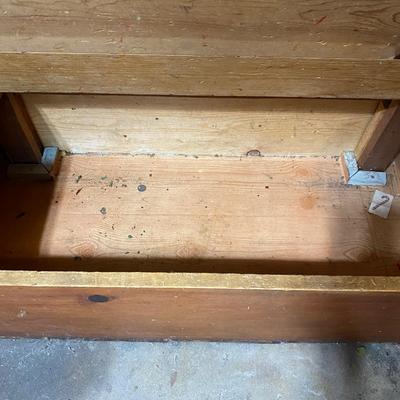Vintage wooden toy chest and magazine rack