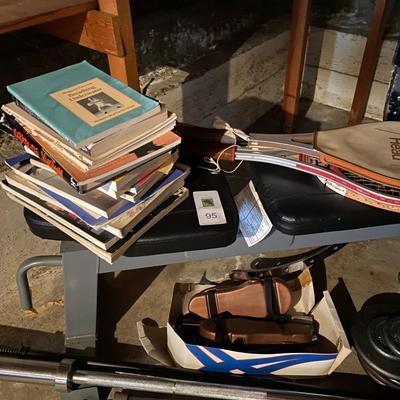 Weightlifting bench, vintage Schwinn Exerciser, and  more