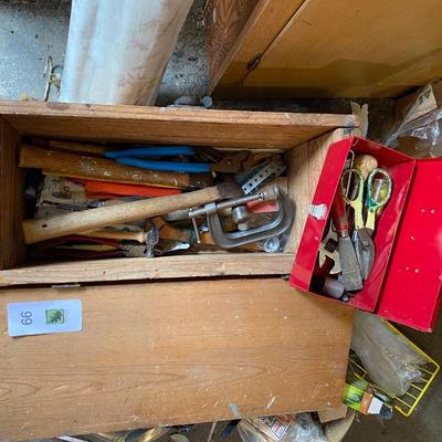 Large tool lot saws hammers