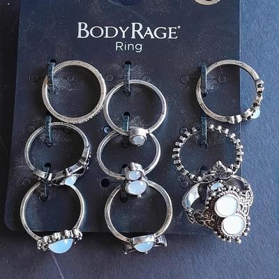 Assortment of Body Rage rings in assorted sizes