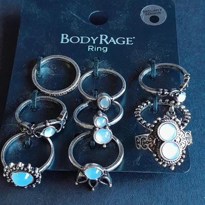Assortment of Body Rage rings in assorted sizes