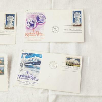 4 - FIRST DAY STAMPS - 1972 NATIONAL PARK CENTENNIAL