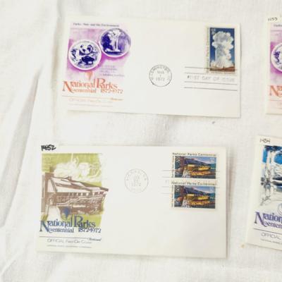 4 - FIRST DAY STAMPS - 1972 NATIONAL PARK CENTENNIAL