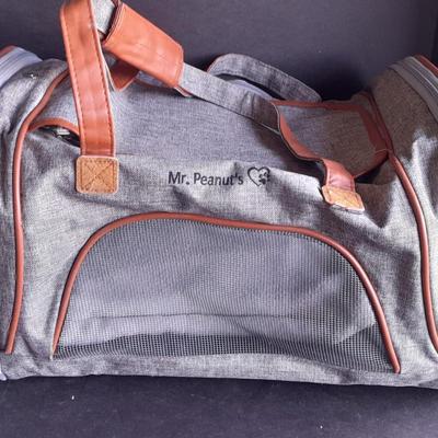 Mr. Peanut's soft sided dog carrier bag with clasp locking zippers
