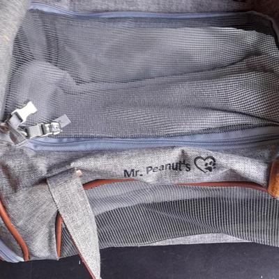 Mr. Peanut's soft sided dog carrier bag with clasp locking zippers