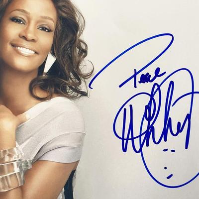 大幅値下げ】故Whitney Houstonの直筆サイン 本物証明証のコピー