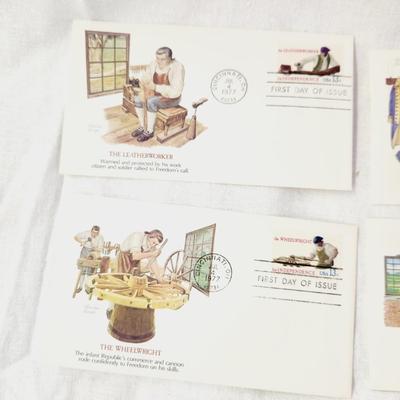 4 - FIRST DAY STAMPS - 1977 CHARLES BERGER ART WORK