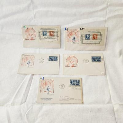 5 - FIRST DAY STAMPS - 1947 - 100th ANNIVERSARY POST OFFICE