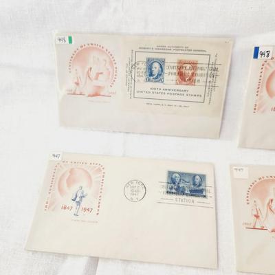 5 - FIRST DAY STAMPS - 1947 - 100th ANNIVERSARY POST OFFICE